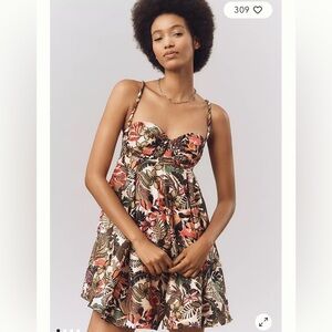 Hutch tropical printed  romper NWT! Anthropologie